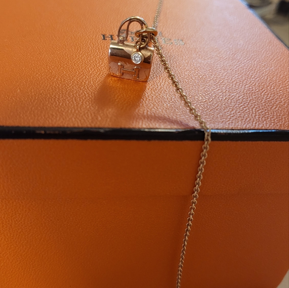 18K Rose gold Hermes Constance necklace - Picture 8 of 10